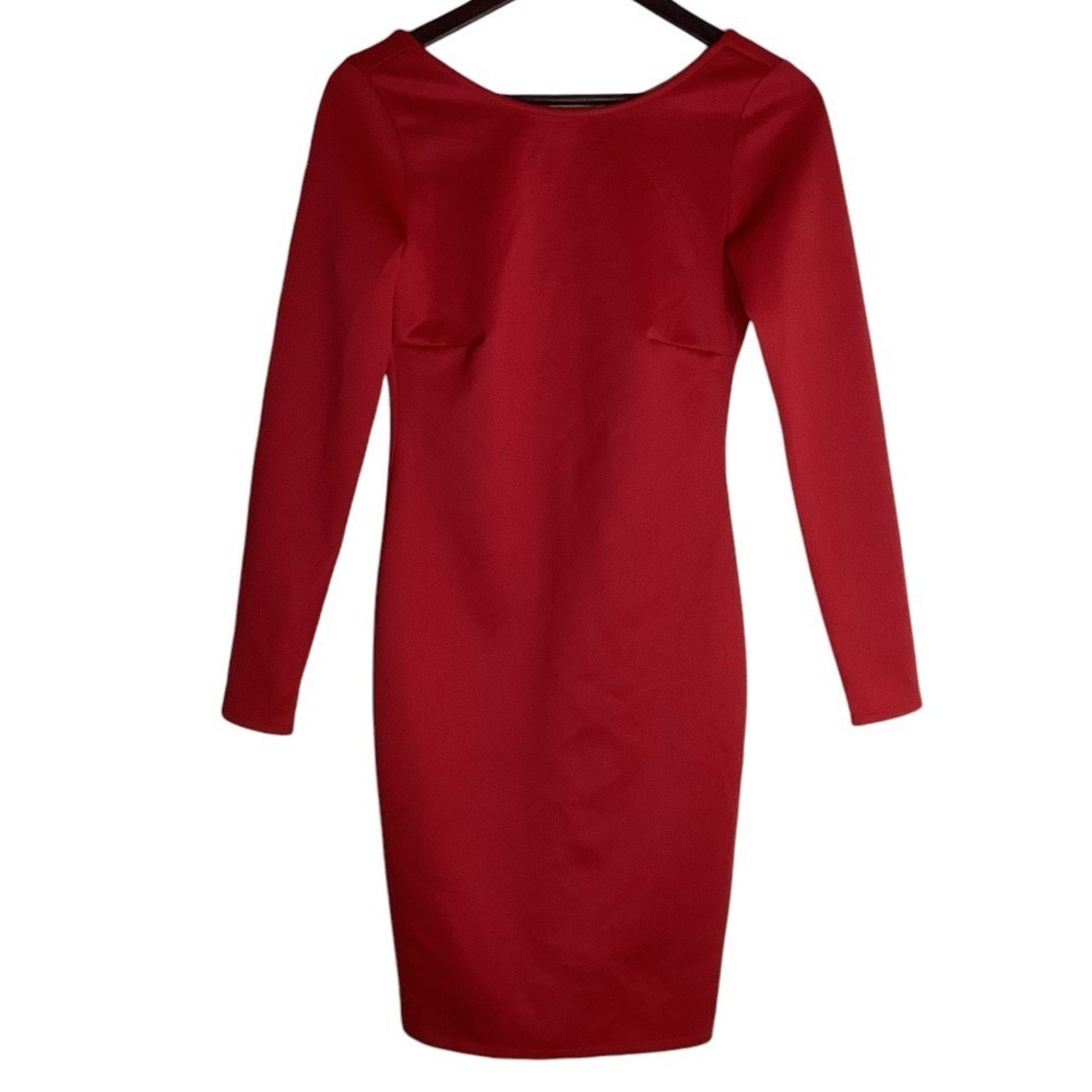 Kardashian‎ Kollection Red Long Sleeve Bodycon Dress Size Small